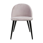 Emilie 4pcs Set Dining Chair Premium Velvet Fabric Upholstery Beige 