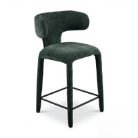 Emma 2pc Set Bar Chair Barstool Green, single stool, front three-quarter view on a white background