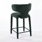 Emma 2pc Set Bar Chair Barstool Green, single stool, rear three-quarter view on a white background