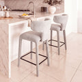 Emma 2pc Set Bar Chair Barstool Grey, at a marble kitchen island