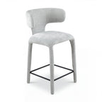 Emma 2pc Set Bar Chair Barstool Grey, single stool, front three-quarter view on a white background