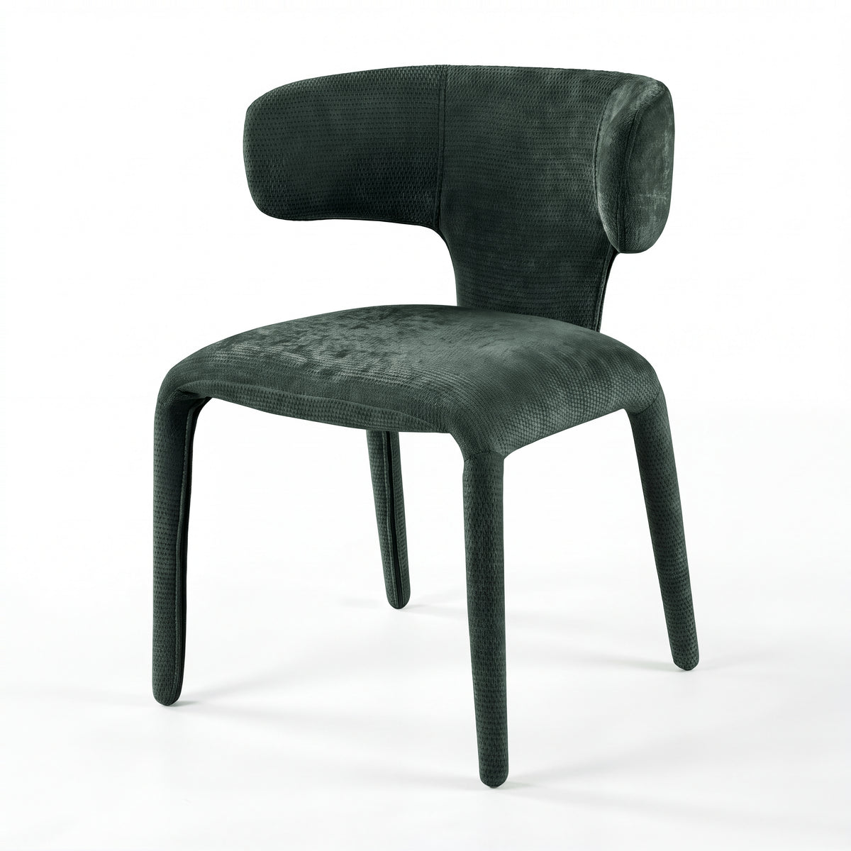 Emma 2pc Set Dining Chair Green, single chair, front three-quarter view on a white background