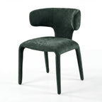 Emma 2pc Set Dining Chair Green, single chair, front three-quarter view on a white background
