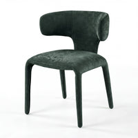Emma 2pc Set Dining Chair Green, single chair, front three-quarter view on a white background