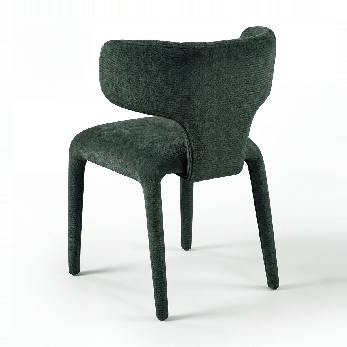 Emma 2pc Set Dining Chair Green, single chair, rear three-quarter view on a white background