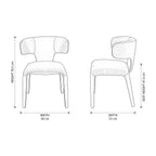 Emma 2pc Set Dining Chair Green — dimensions diagram, W58 x D55 x H76.5 cm, seat height 47.5 cm
