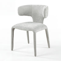 Emma 2pc Set Dining Chair Grey, single chair, front three-quarter view on a white background