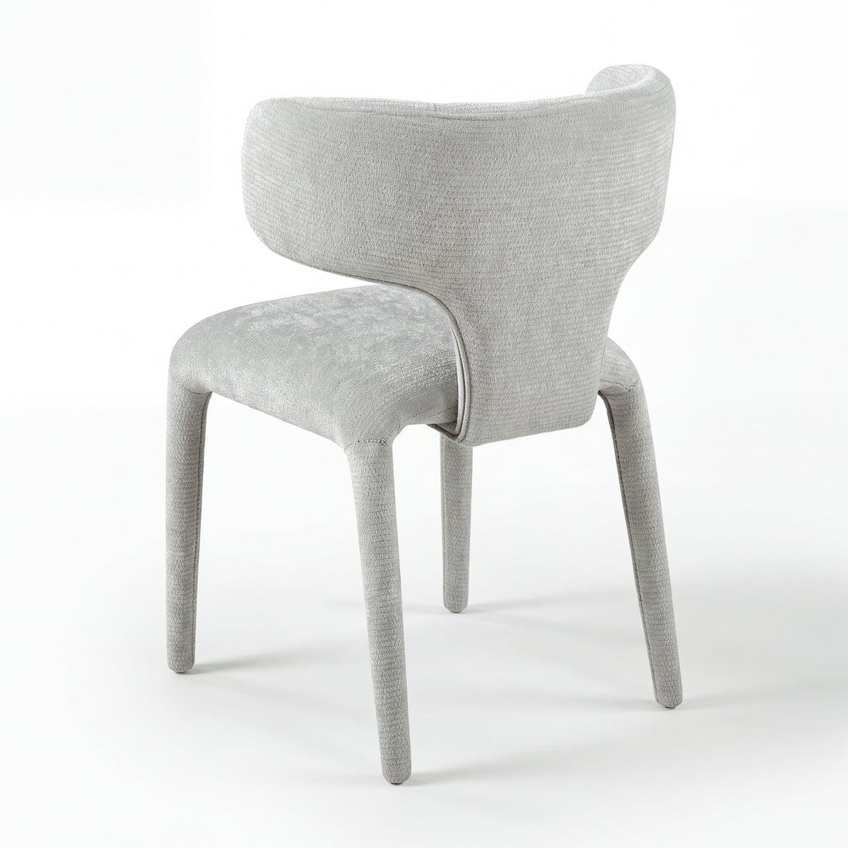 Emma 2pc Set Dining Chair Grey, single chair, rear three-quarter view on a white background