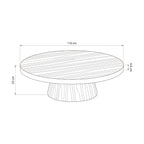 Erina 110cm Round Coffee Table Natural Oak — dimensions diagram, 110 cm diameter x 33 cm high