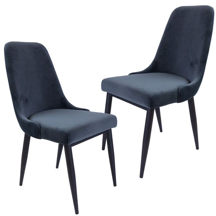 Eva Set of 2 Dining Chair Charcoal 