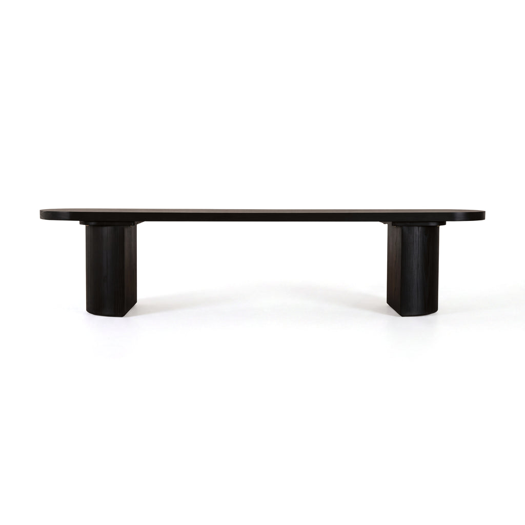 Eve 198cm Dining Bench Black, front view on a white background