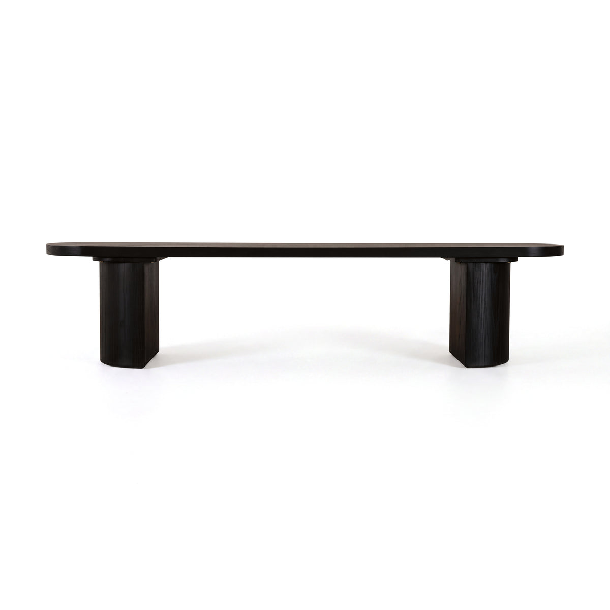 Eve 198cm Dining Bench Black, front view on a white background