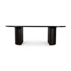 Eve 240cm Oval Dining Table Black, front view on a white background showing the two pedestals