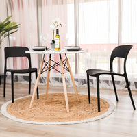 Everly Set of 4 Dining Chairs PU Plastic Frame Black