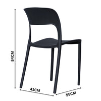 Everly Set of 4 Dining Chairs PU Plastic Frame Black