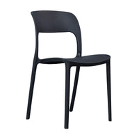 Everly Set of 4 Dining Chairs PU Plastic Frame Black