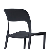 Everly Set of 4 Dining Chairs PU Plastic Frame Black