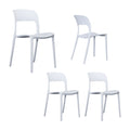 Everly Set of 4 Dining Chairs PU Plastic Frame White