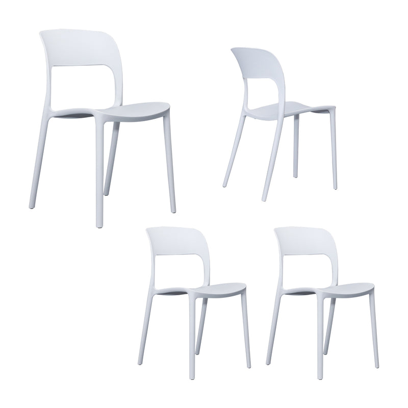 Everly Set of 4 Dining Chairs PU Plastic Frame White