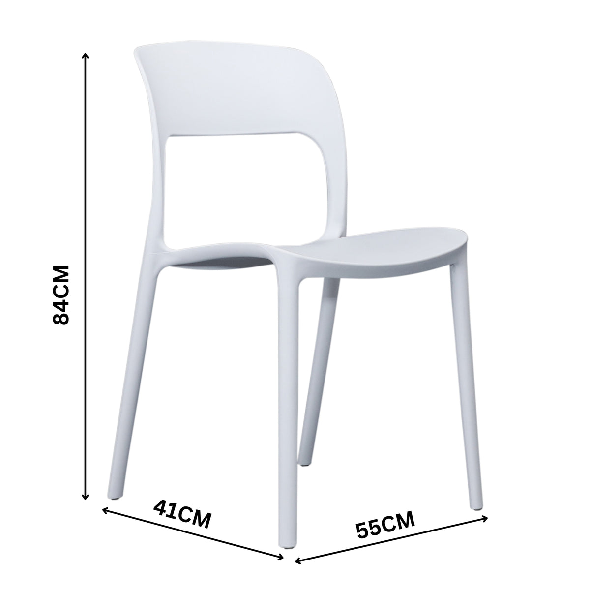 Everly Set of 4 Dining Chairs PU Plastic Frame White