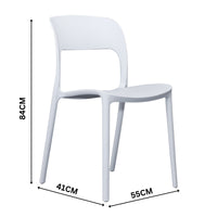 Everly Set of 4 Dining Chairs PU Plastic Frame White