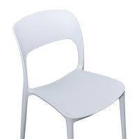 Everly Set of 4 Dining Chairs PU Plastic Frame White