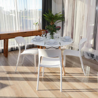 Everly Set of 4 Dining Chairs PU Plastic Frame White