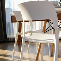 Everly Set of 4 Dining Chairs PU Plastic Frame White