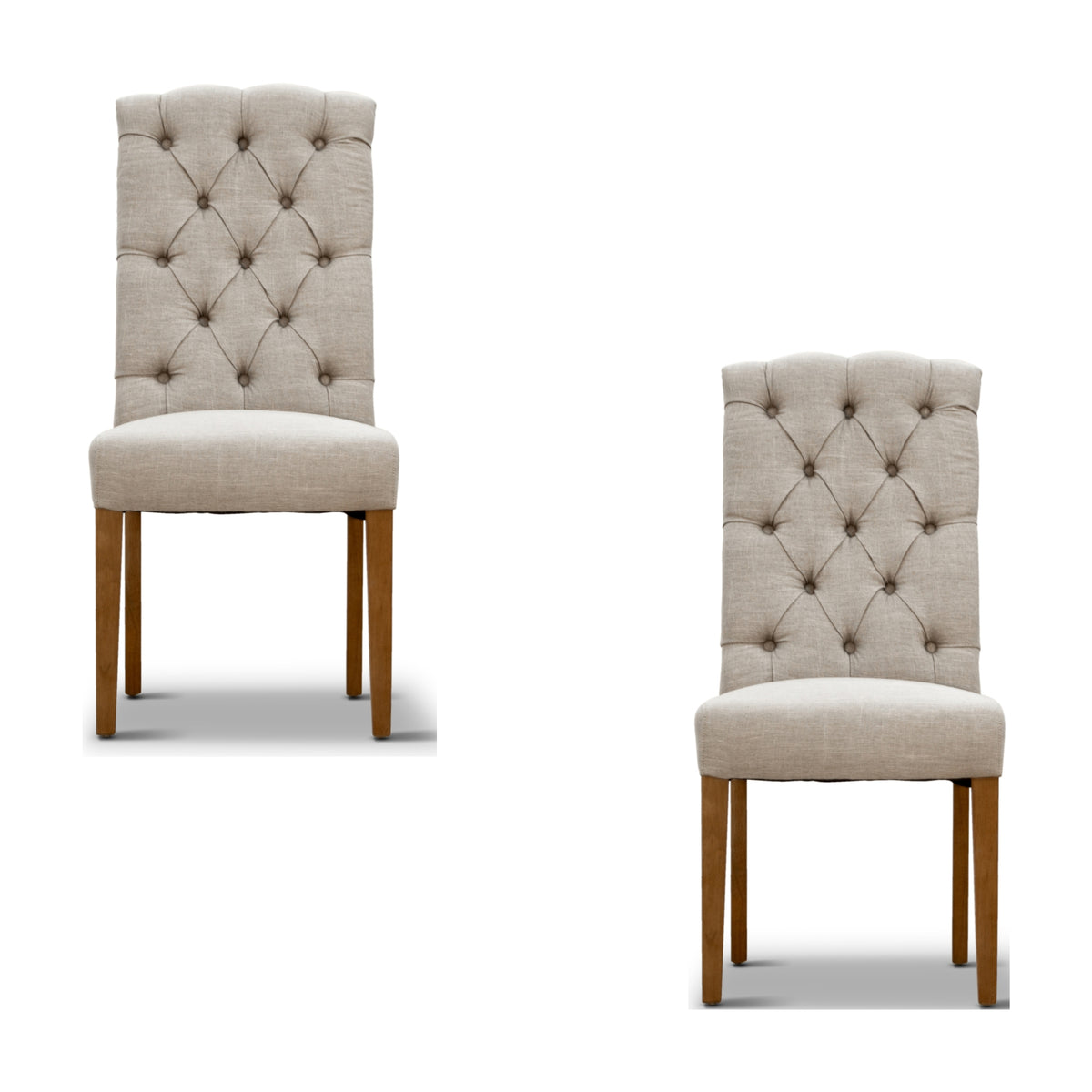 Felicia 2pc Fabric Dining Chair Beige