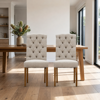 Felicia 2pc Fabric Dining Chair Beige