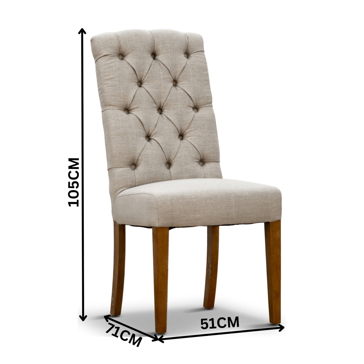 Felicia 2pc Fabric Dining Chair Beige
