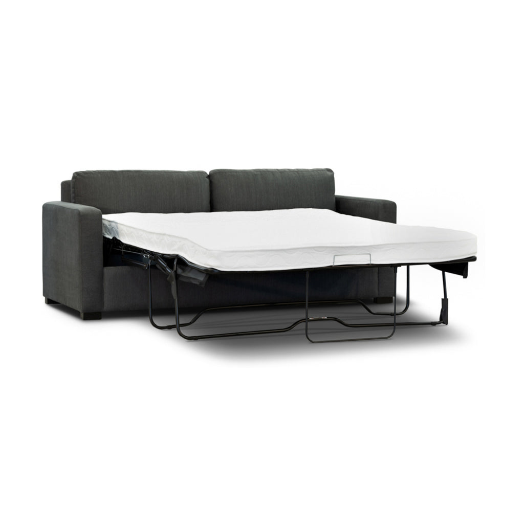 Felicity 2 Seater Fabric Queen Sofa Bed Memory Mattress Charcoal