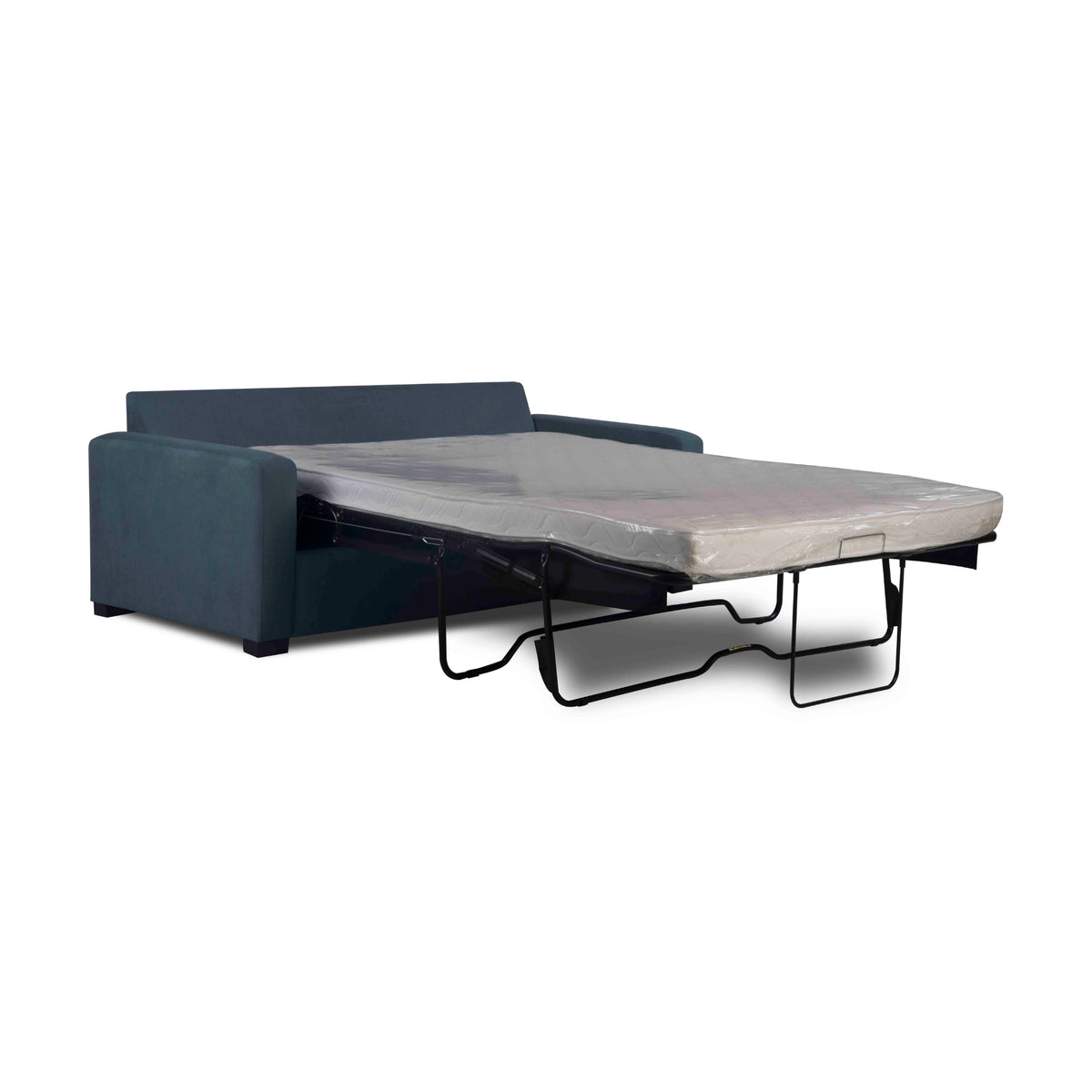 Felicity 2 Seater Fabric Queen Sofa Bed Memory Mattress Ink Blue
