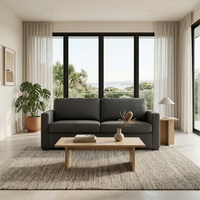Felicity 2 Seater Fabric Queen Sofa Bed Memory Mattress Charcoal