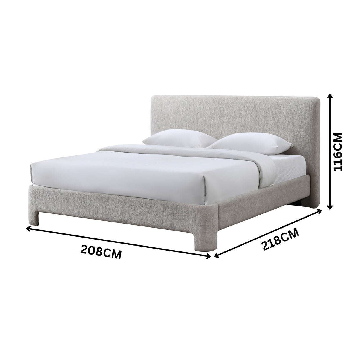 Finley King Bed Frame Stone Grey