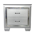 Flashy Bedside Table 2 Drawer Silver