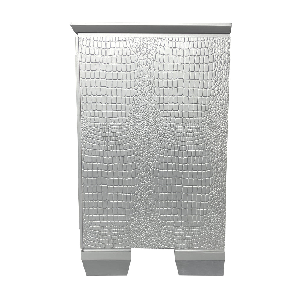 Flashy Bedside Table 2 Drawer Silver