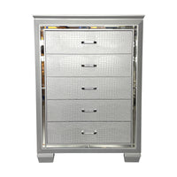 Flashy Tallboy 5 Drawer Silver