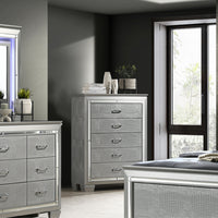 Flashy Tallboy 5 Drawer Silver