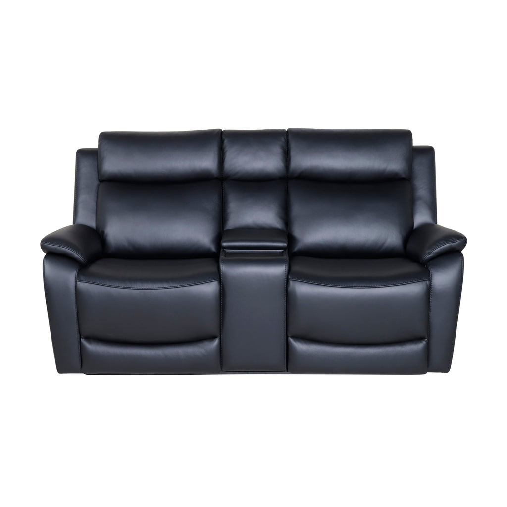 Flint 2 Seater Electric Recliner Genuine Leather Black