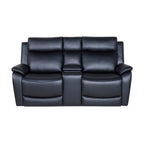 Flint 2 Seater Electric Recliner Genuine Leather Black
