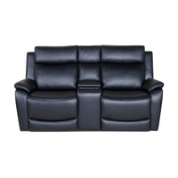 Flint 2 Seater Electric Recliner Genuine Leather Black