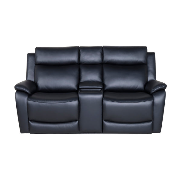 Flint 2 Seater Electric Recliner Genuine Leather Black
