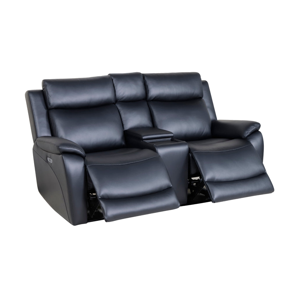Flint 2 Seater Electric Recliner Genuine Leather Black