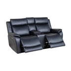 Flint 2 Seater Electric Recliner Genuine Leather Black