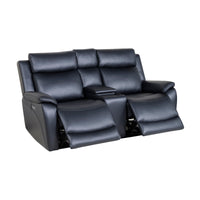 Flint 2 Seater Electric Recliner Genuine Leather Black