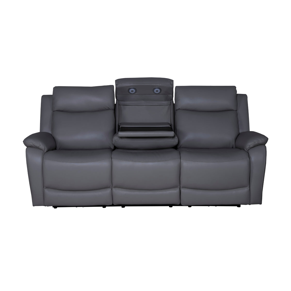 Flint 3 Seater Electric Recliner Genuine Leather Graphite Grey