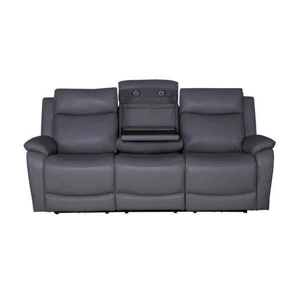Flint 3 Seater Electric Recliner Genuine Leather Graphite Grey