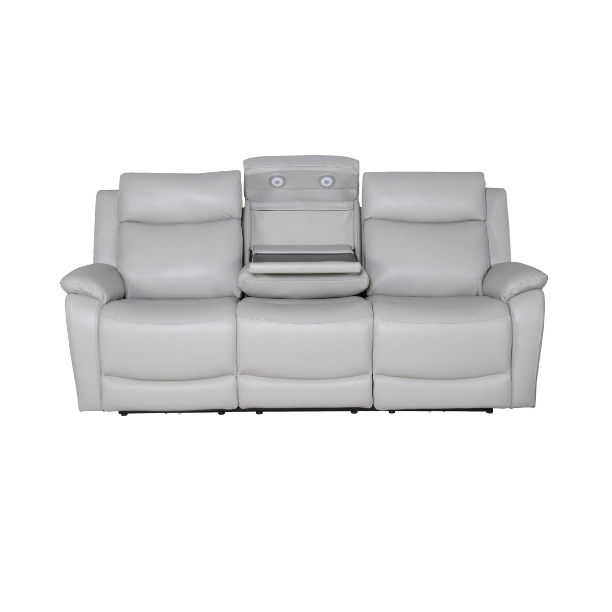 Flint 3 Seater Electric Recliner Genuine Leather Light Grey