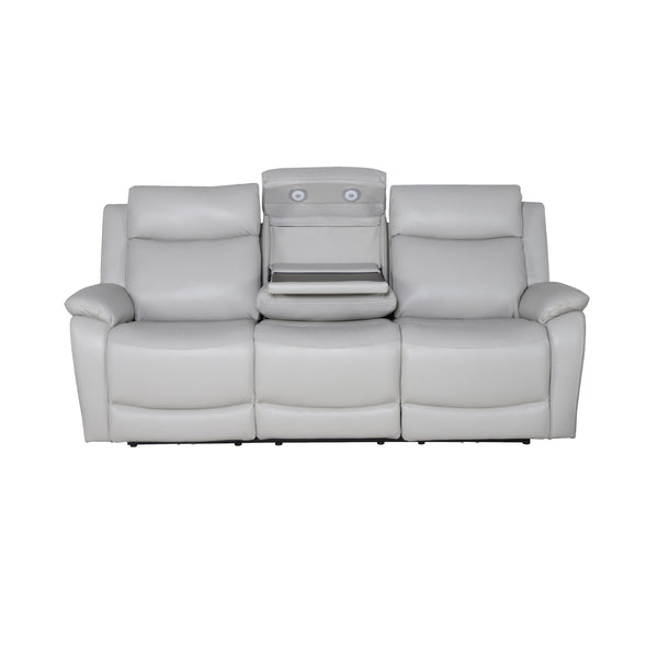 Flint 3 Seater Electric Recliner Genuine Leather Light Grey